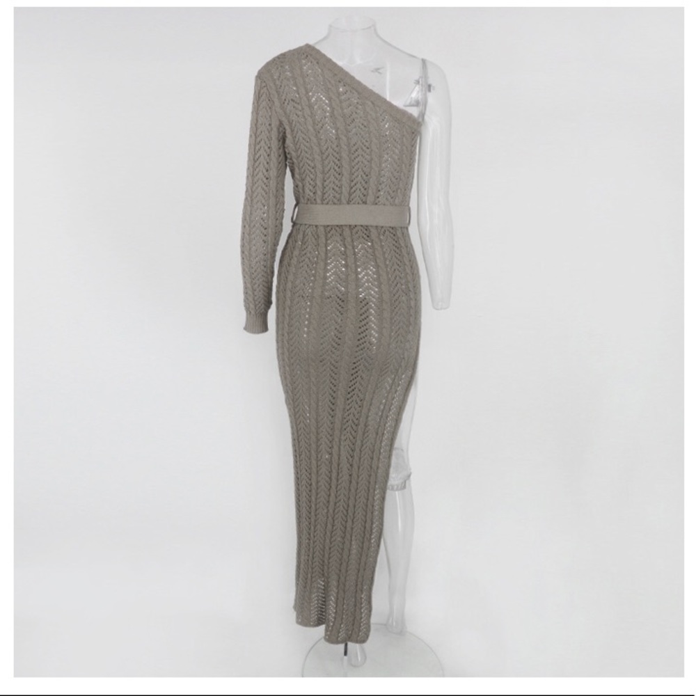 NEW! Knitted Maxi Side Slit Dress - Picture 4 of 6